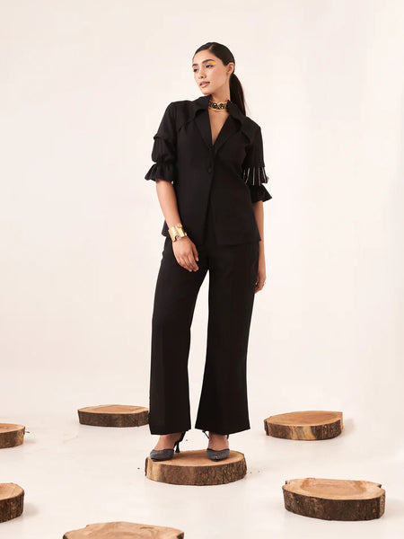 Black rhinestone blazer shirt