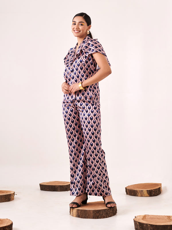 Printed geometric co-ord set