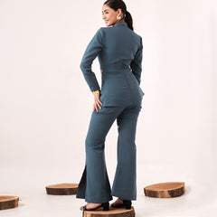 Blue Cut-Out Co-Ord Set