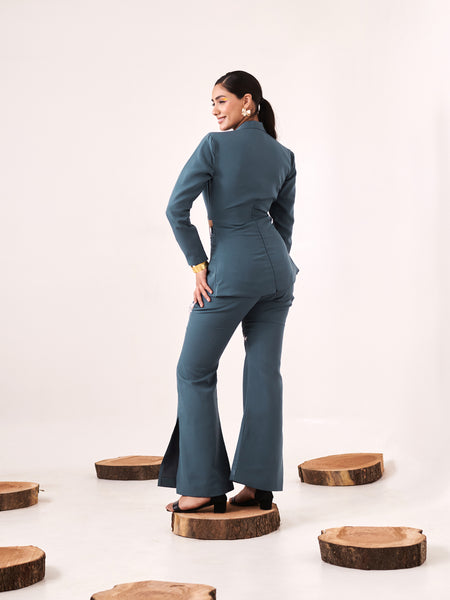 Blue Cut-Out Co-Ord Set
