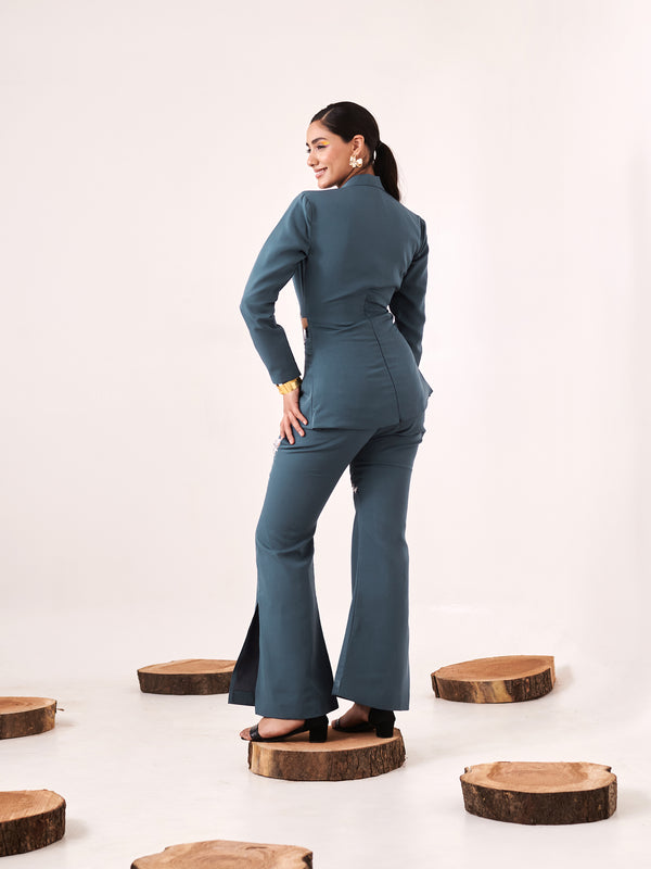 Blue Cut-Out Co-Ord Set