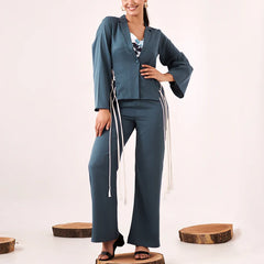 Litchen blue wide leg pant