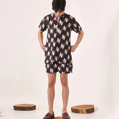 Black printed shorts
