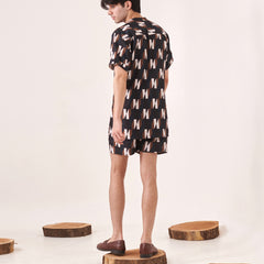 Black & Green Geometric Print Co-ord Set