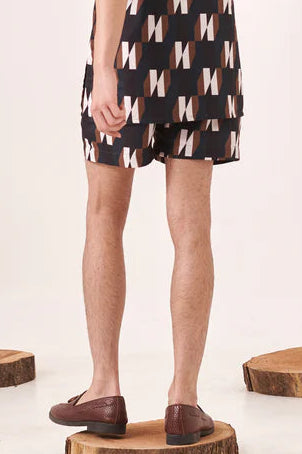 Black printed shorts