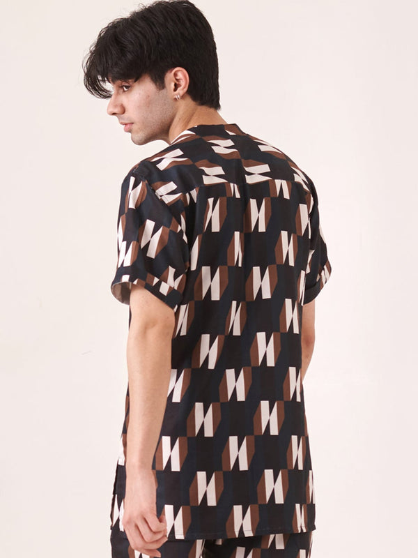 Black printed shirt