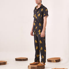 Black Leopard Print Co-ord Set