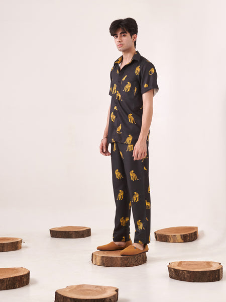 Black Leopard Print Co-ord Set