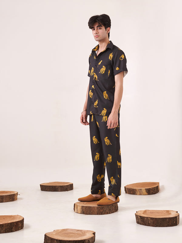 Black Leopard Print Co-ord Set