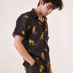 Black Leopard Print Co-ord Set