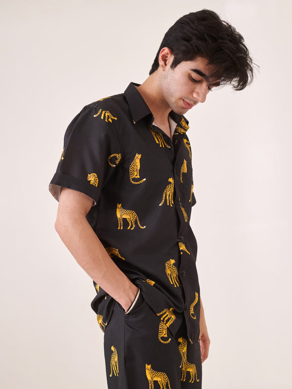 Black Leopard Print Co-ord Set