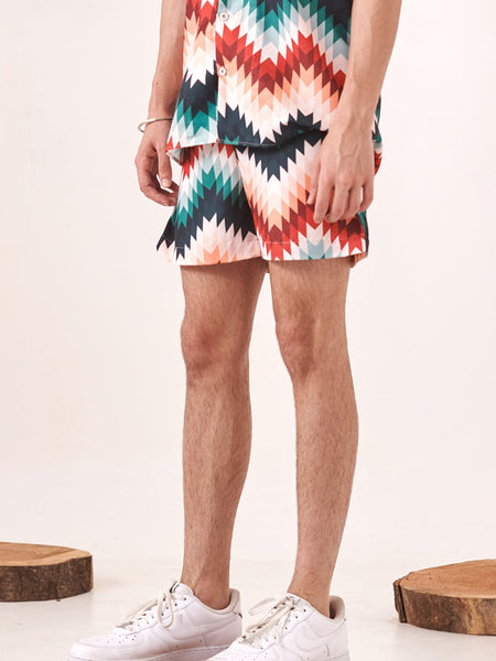 Zig-zag printed shorts