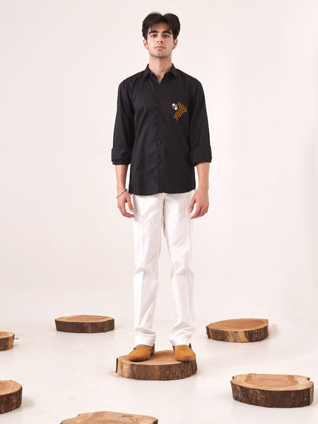 Honeycomb Embroidered Shirt