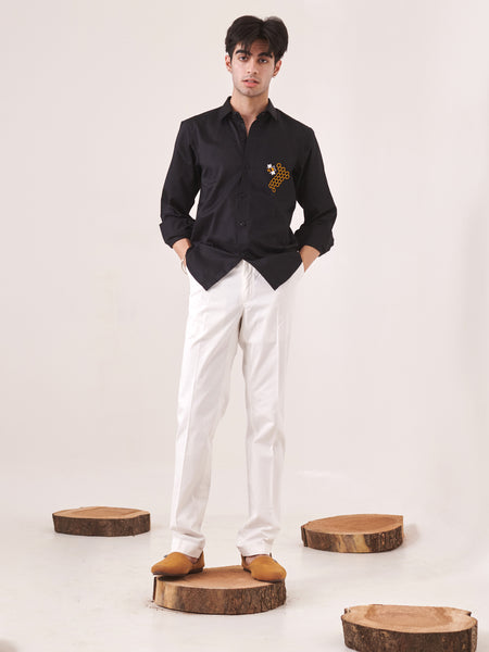 Honeycomb Embroidered Shirt