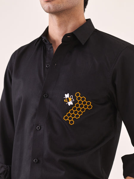 Honeycomb Embroidered Shirt
