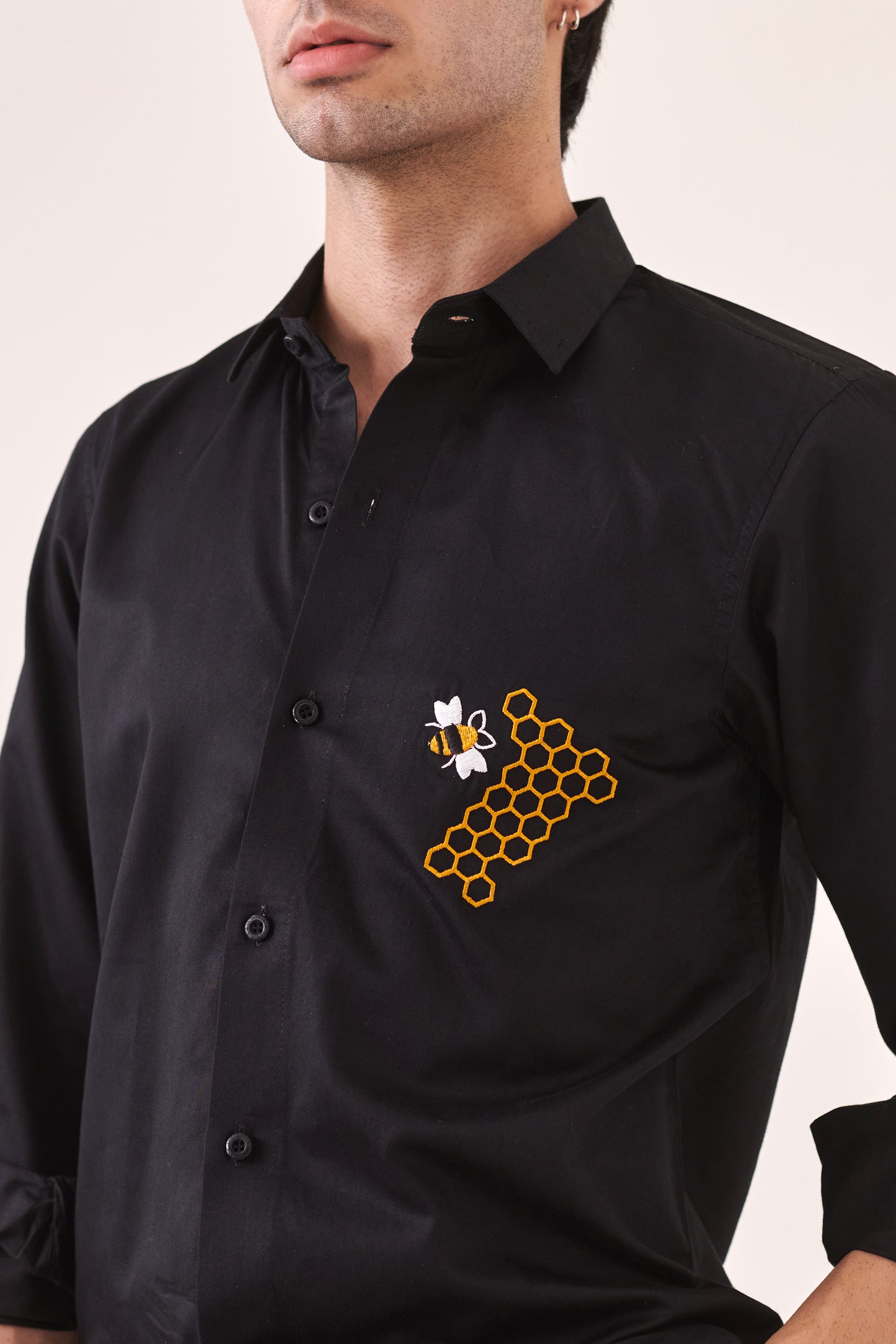 Honeycomb Embroidered Shirt