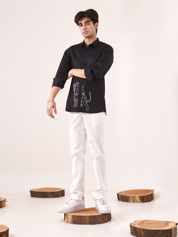 Lion Embroidered Shirt