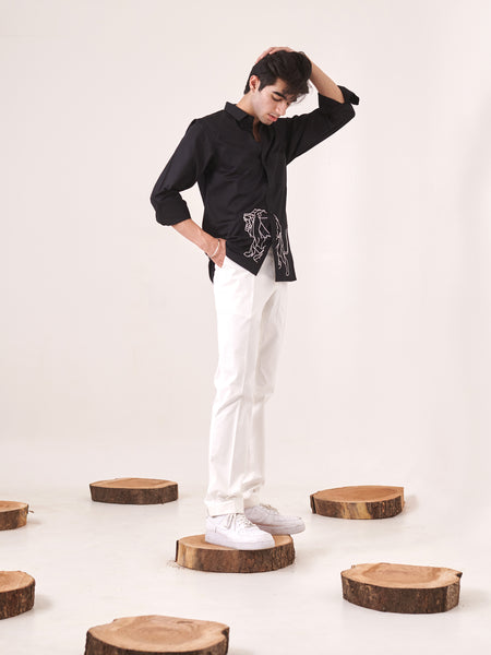 Lion Embroidered Shirt
