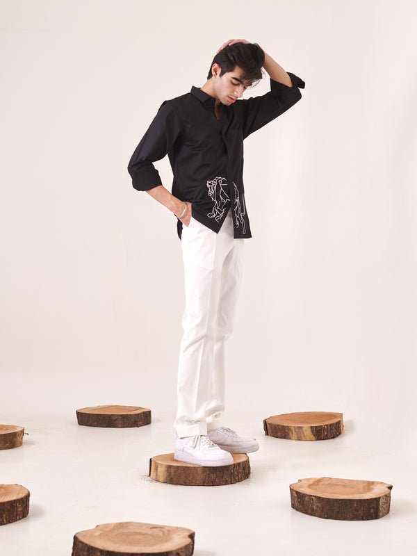 Lion Embroidered Shirt