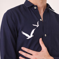 Bird Embroidered Shirt