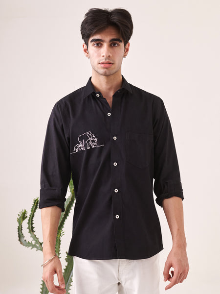 Elephant Embroidered Shirt