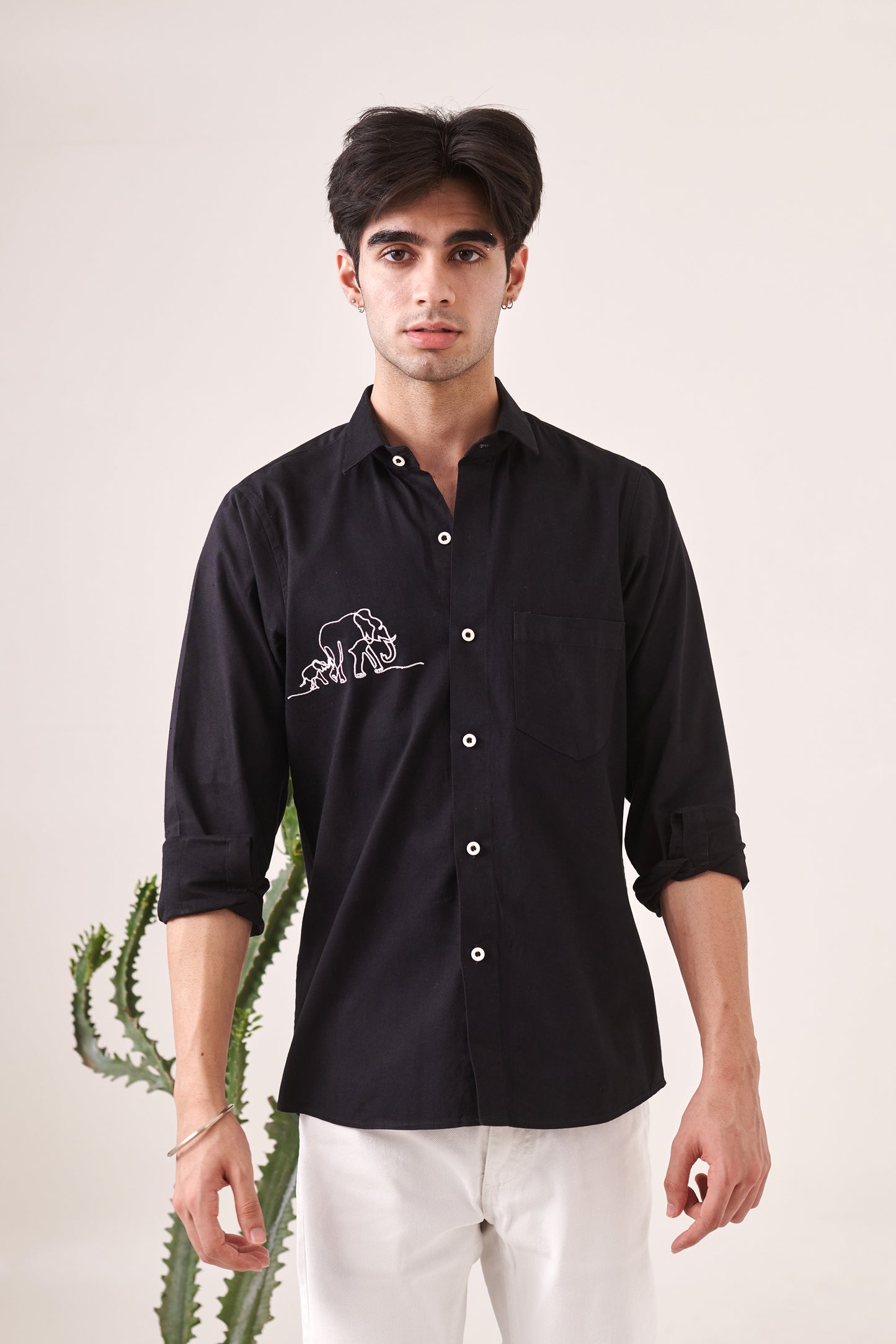 Elephant Embroidered Shirt