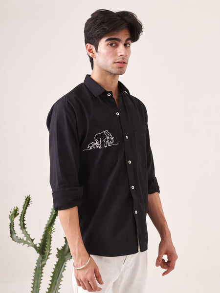 Elephant Embroidered Shirt