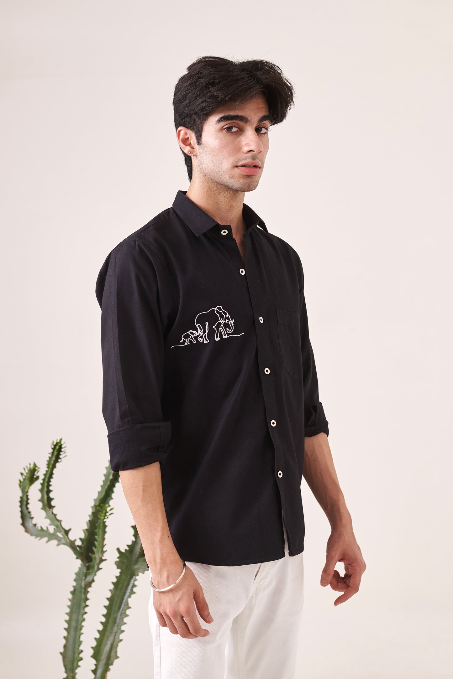 Elephant Embroidered Shirt