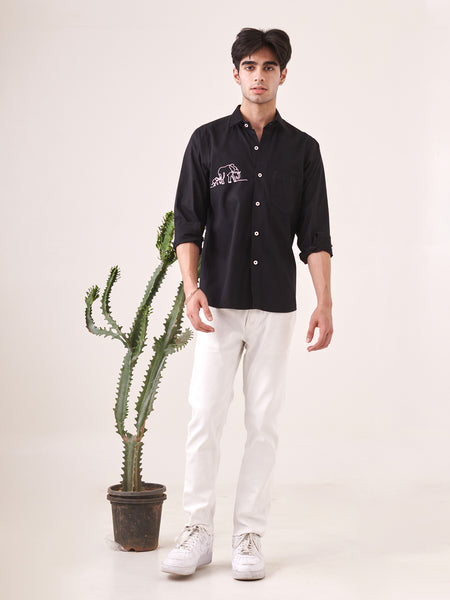 Elephant Embroidered Shirt