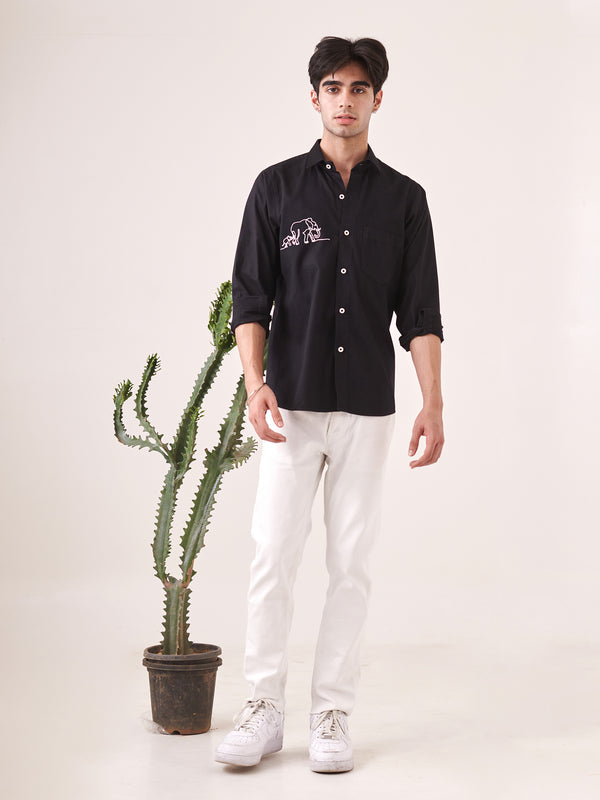 Elephant Embroidered Shirt