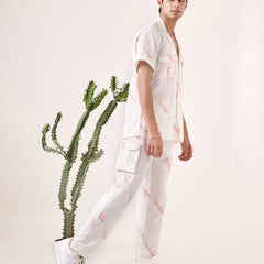 White hand printed shirt