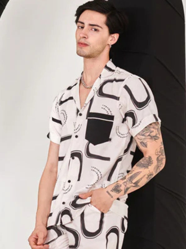 White printed shirt