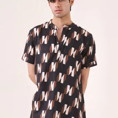 Black printed shirt