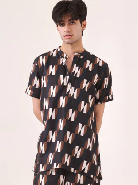 Black printed shirt