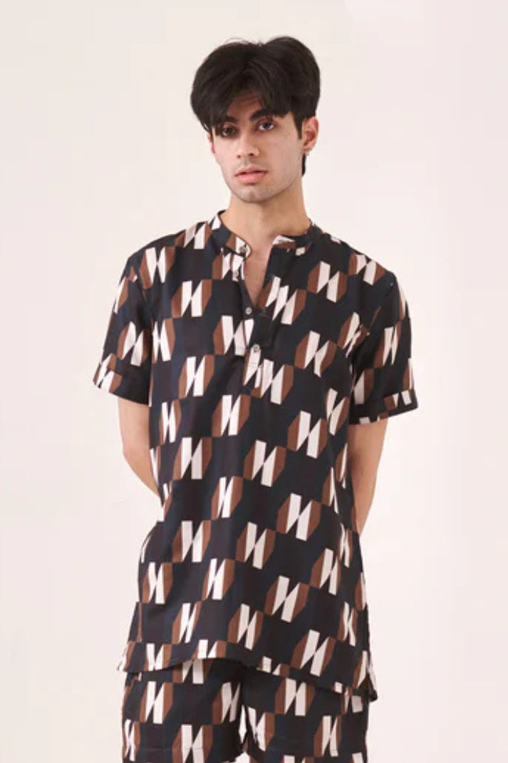 Black printed shirt