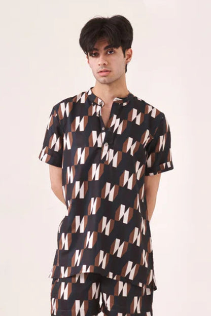 Black printed shirt