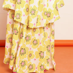 Floral slited skirt