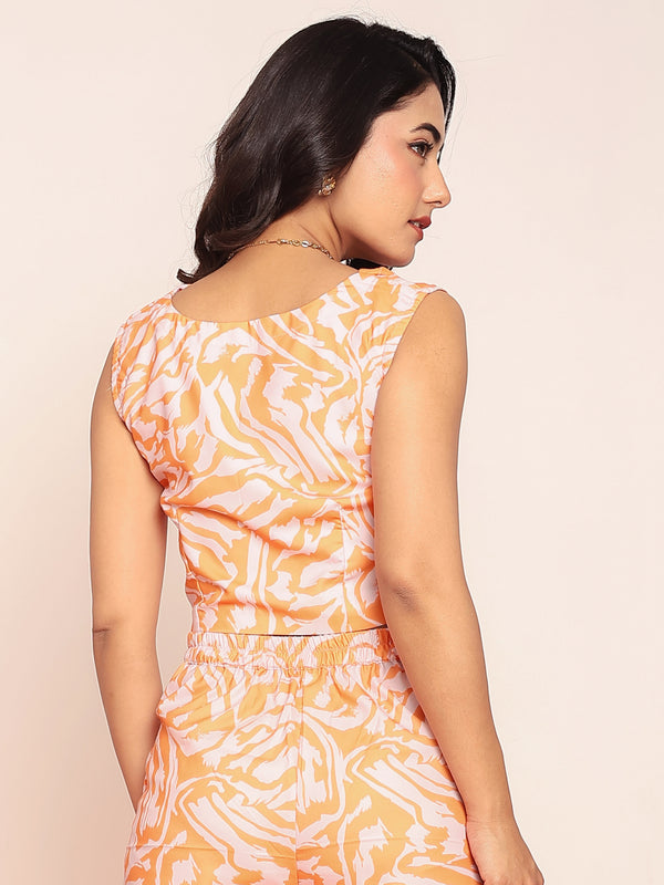 Printed cowl top