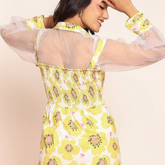 Organza shirt with printed details