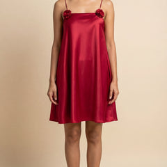 Wine Solid Mini Dress