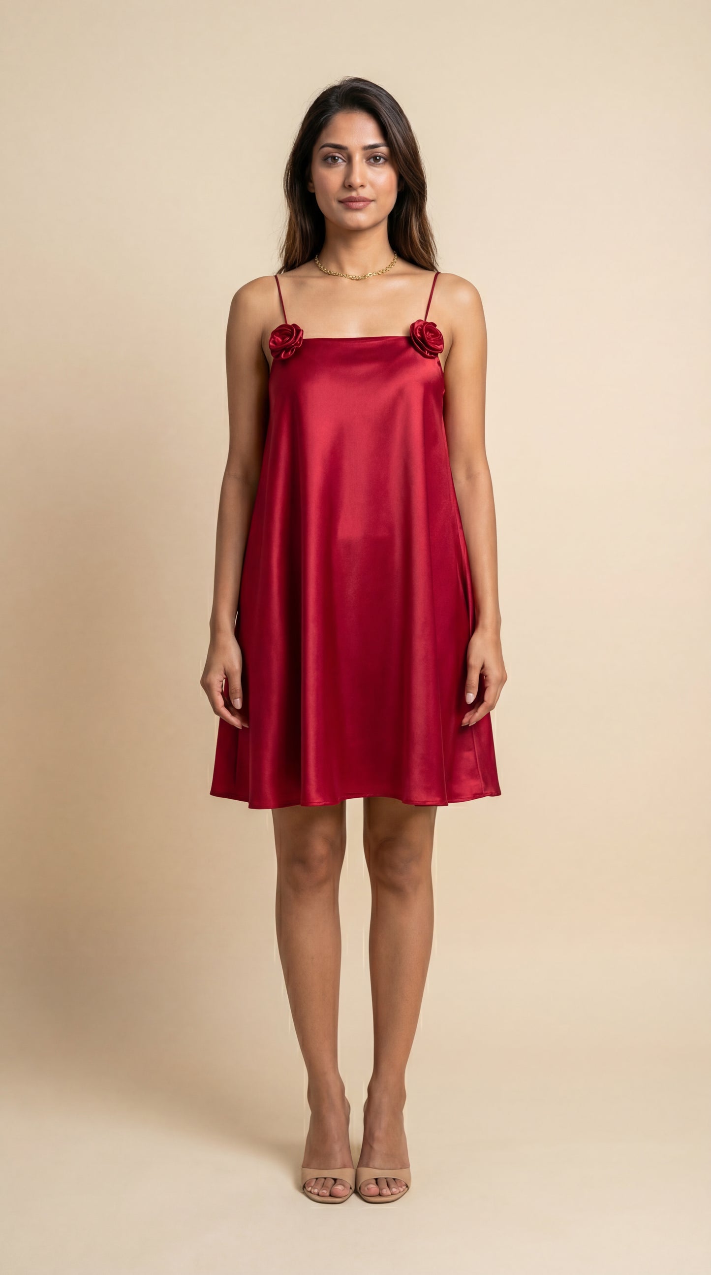 Wine Solid Mini Dress