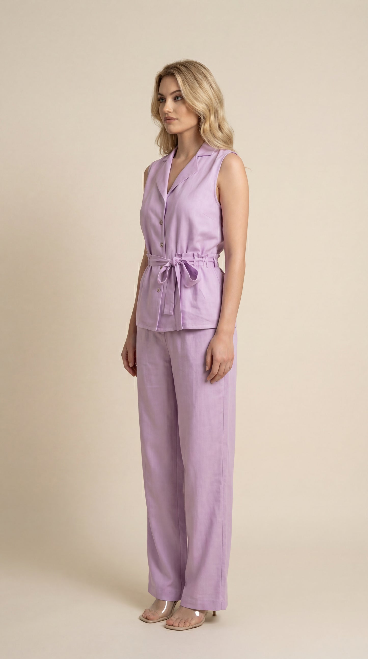 Solid Lavender Blazer Co-ord Set