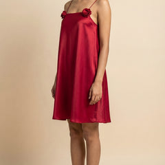Wine Solid Mini Dress