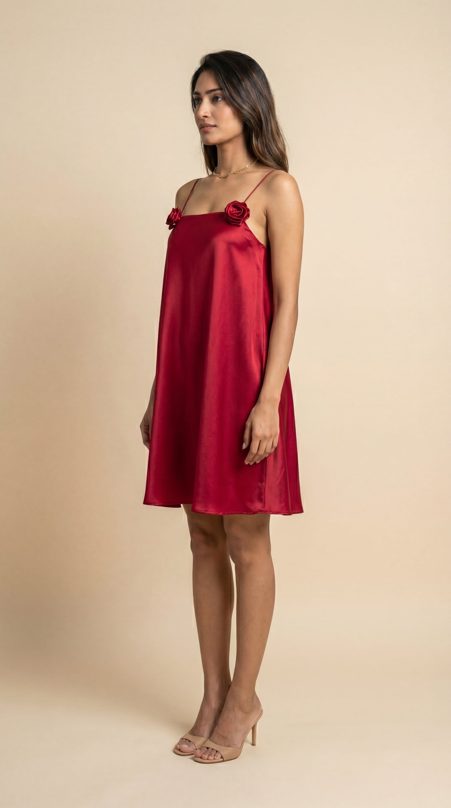 Wine Solid Mini Dress