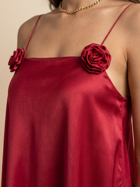 Wine Solid Mini Dress