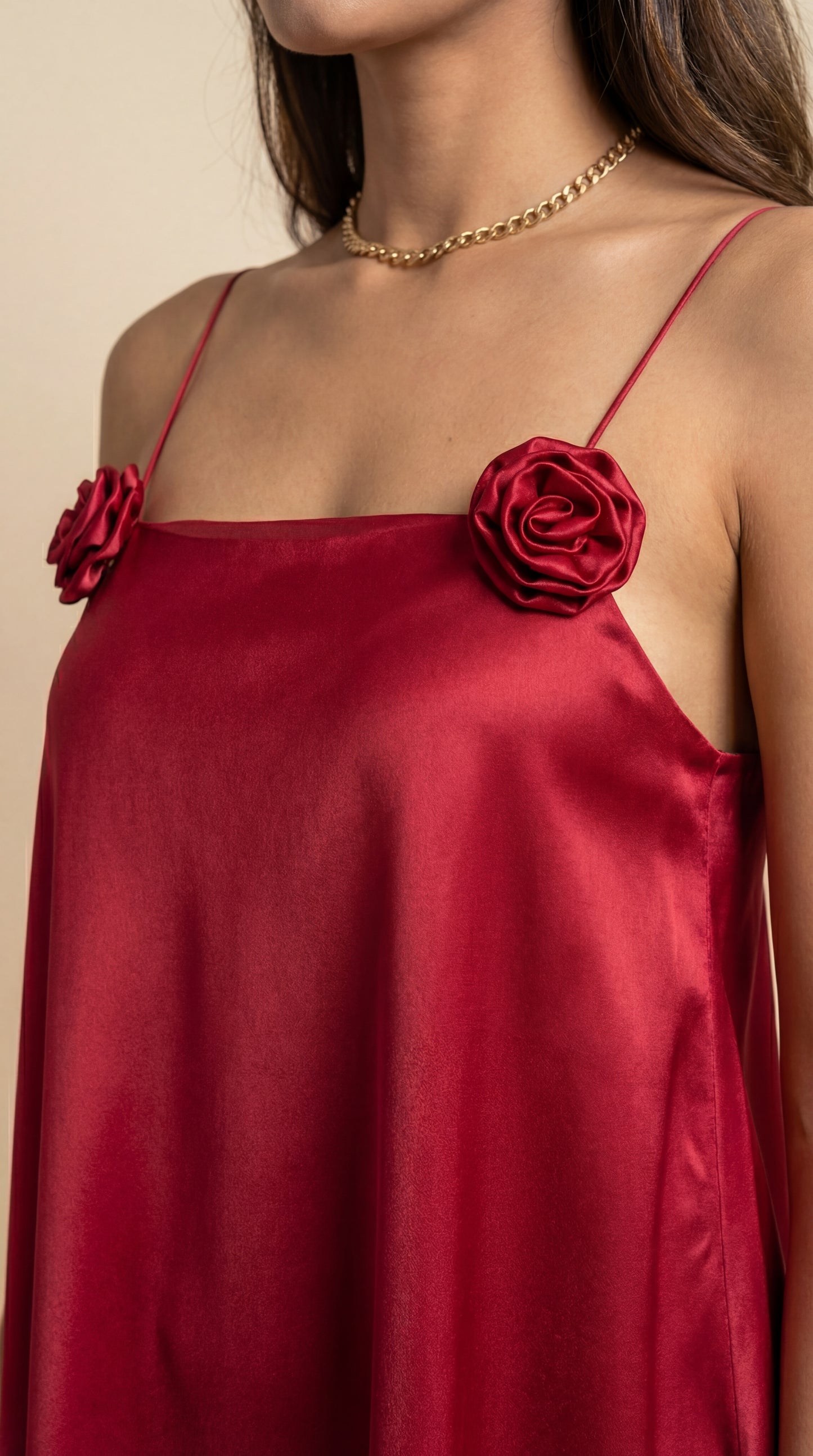 Wine Solid Mini Dress