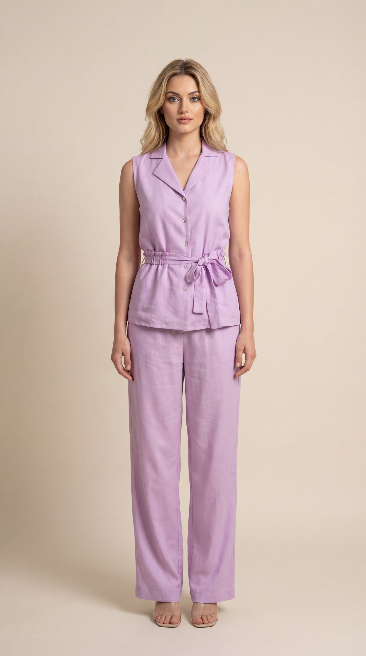 Solid Lavender Blazer Co-ord Set