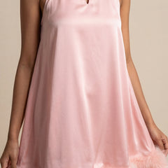 Rosy Pink Halter Neck Mini Dress