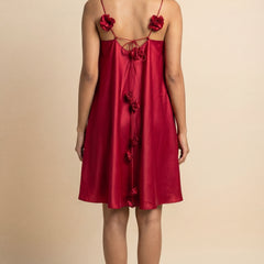 Wine Solid Mini Dress