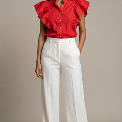 Hot Red Ruffled Shirt